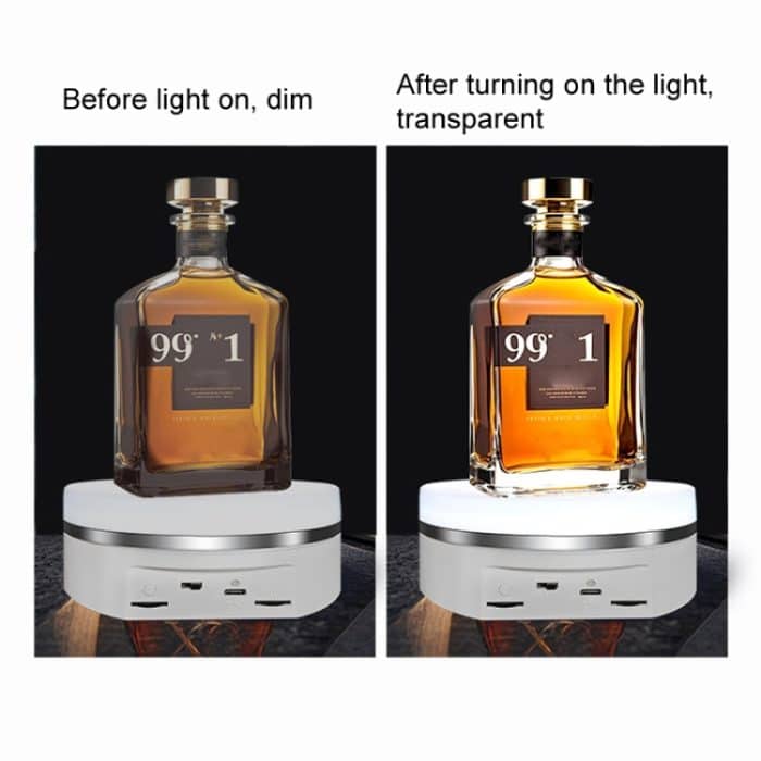 Intelligentes, buntes Licht, elektrische Geschwindigkeitsregelung, runder, um 360 Grad drehbarer Platten-Anzeigetisch, White Plug-in, White Charging – Bild 4