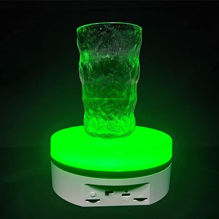 Intelligentes, buntes Licht, elektrische Geschwindigkeitsregelung, runder, um 360 Grad drehbarer Platten-Anzeigetisch, White Plug-in, White Charging – Bild 9