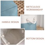 11 Zoll Leinen Stoff Aufbewahrungstasche große Kapazität quadratisch zusammenklappbar Kleidung Spielzeug Veranstalter – Bild 4