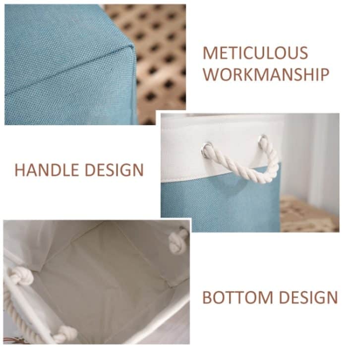 11 Zoll Leinen Stoff Aufbewahrungstasche große Kapazität quadratisch zusammenklappbar Kleidung Spielzeug Veranstalter – Bild 4