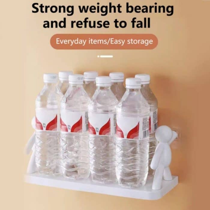 2 stücke Kleine Person Form Einfache Wand Montiert Saugnapf Regal Bad Kosmetische Lagerung – Bild 6