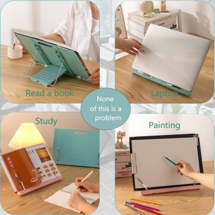 Leseständer für Schüler, Schreibtisch, verstellbar, Buchhalter, zusammenklappbarer Tablet-Ständer – Bild 6
