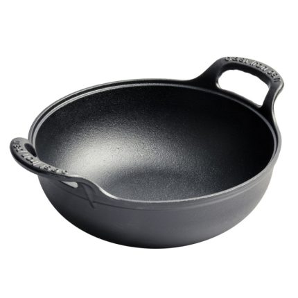 Gusseisen Bratpfanne Schmortopf Universal Unbeschichtet Antihaft-Kasserolle, 20cm, 25cm, 27cm