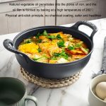 Gusseisen Bratpfanne Schmortopf Universal Unbeschichtet Antihaft-Kasserolle, 20cm, 25cm, 27cm – Bild 8