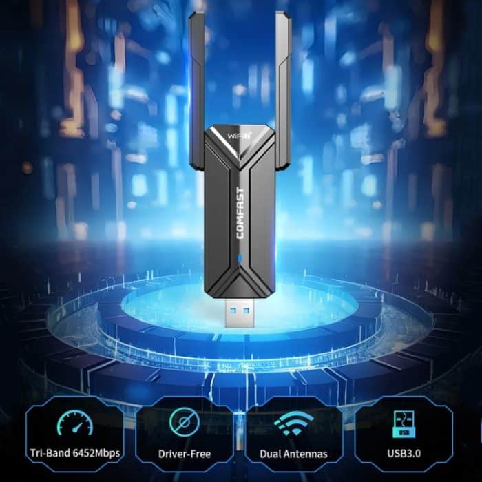 COMFAST CF-983BE WiFi7 Tri-Band 6500Mbps USB Wireless Netzwerkadapter PC Netzwerkkarte – Bild 2