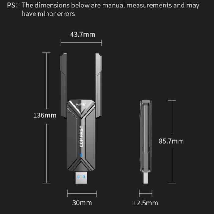 COMFAST CF-983BE WiFi7 Tri-Band 6500Mbps USB Wireless Netzwerkadapter PC Netzwerkkarte – Bild 14