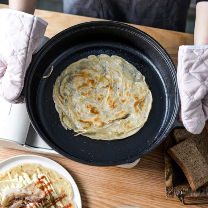 Gusseisen Kochtopf Wok Antihaft-Bratpfanne Restaurant Küche Pfanne Camping Herd, 22cm, 25cm, 29cm, 31cm, 33cm – Bild 8