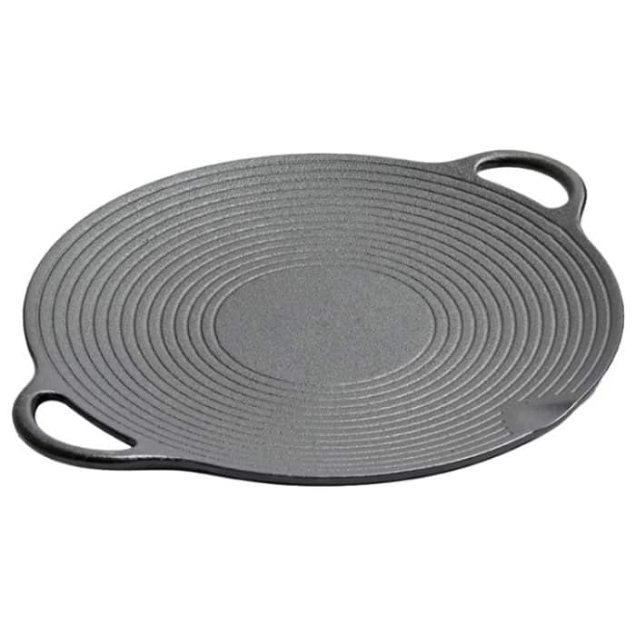Gusseisen-Grillpfanne mit Gewinde für den Außenbereich, Antihaft-Bratpfanne, unbeschichtet, Teppanyaki-Topf, 30cm, 35cm – Bild 1