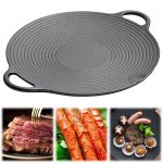 Gusseisen-Grillpfanne mit Gewinde für den Außenbereich, Antihaft-Bratpfanne, unbeschichtet, Teppanyaki-Topf, 30cm, 35cm – Bild 2