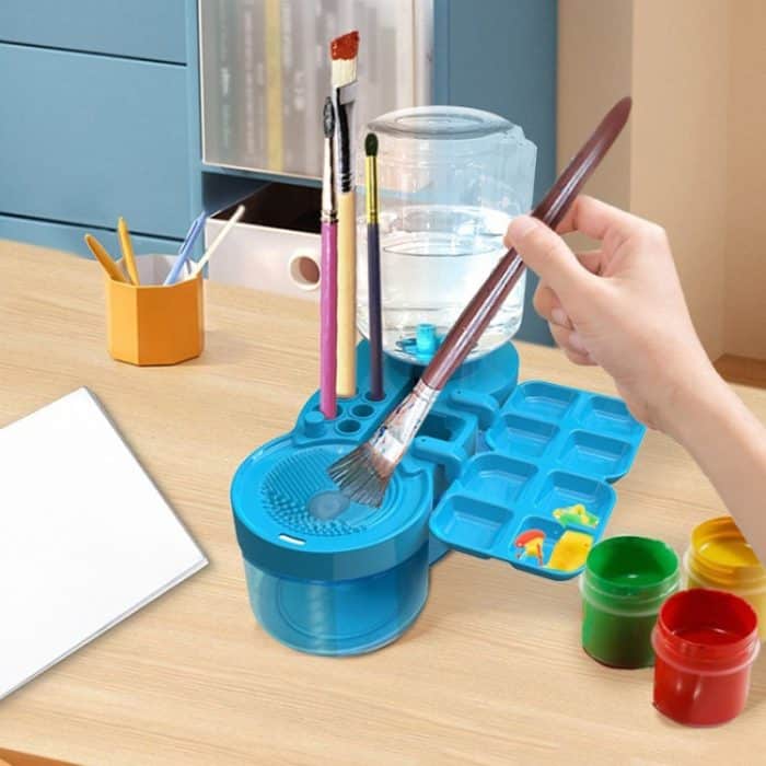 Pinselwaschgerät mit Abflussreiniger und Halter, 8 Palettenfächer – Bild 2