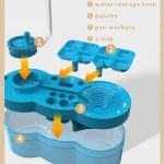 Pinselwaschgerät mit Abflussreiniger und Halter, 8 Palettenfächer – Bild 4