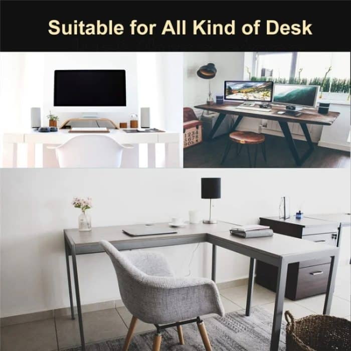 Tischunterseite mit Steckdose, versteckter Organizer, Netztasche, 68 x 24cm – Bild 6