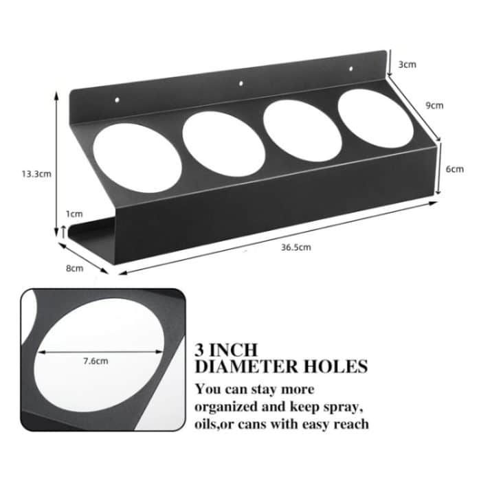 Wandmontierter Sprühdosenhalter aus Metall mit 4 Dosen Fassungsvermögen für die Lagerung in Garagen, geschlossenen Anhängern, Werkstätten und Arbeitsbereichen, YH001 – Bild 3