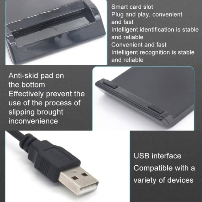 USB 2.0 IC-Karte / Bankkarte / ID-Karte / SD-Karte Smart Reader, XJF-607 – Bild 4