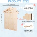 Holz Neugeborenen Baby Meilenstein Memorial Foto Rahmen Baby Stand Monatliche Plakette Handwerk Ornament, 35 x 42cm – Bild 3