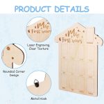 Holz Neugeborenen Baby Meilenstein Memorial Foto Rahmen Baby Stand Monatliche Plakette Handwerk Ornament, 35 x 42cm – Bild 4