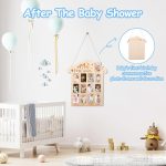 Holz Neugeborenen Baby Meilenstein Memorial Foto Rahmen Baby Stand Monatliche Plakette Handwerk Ornament, 35 x 42cm – Bild 5