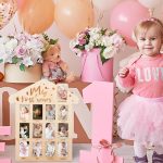 Holz Neugeborenen Baby Meilenstein Memorial Foto Rahmen Baby Stand Monatliche Plakette Handwerk Ornament, 35 x 42cm – Bild 6