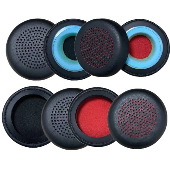 1 paar Für Plantronics UC B825 Kopfhörer Leder Schwamm Abdeckung Ohrenschützer, Red Mesh Sponge, Black Mesh Sponge, Red Mesh Leather, Black Mesh Leather – Bild 2