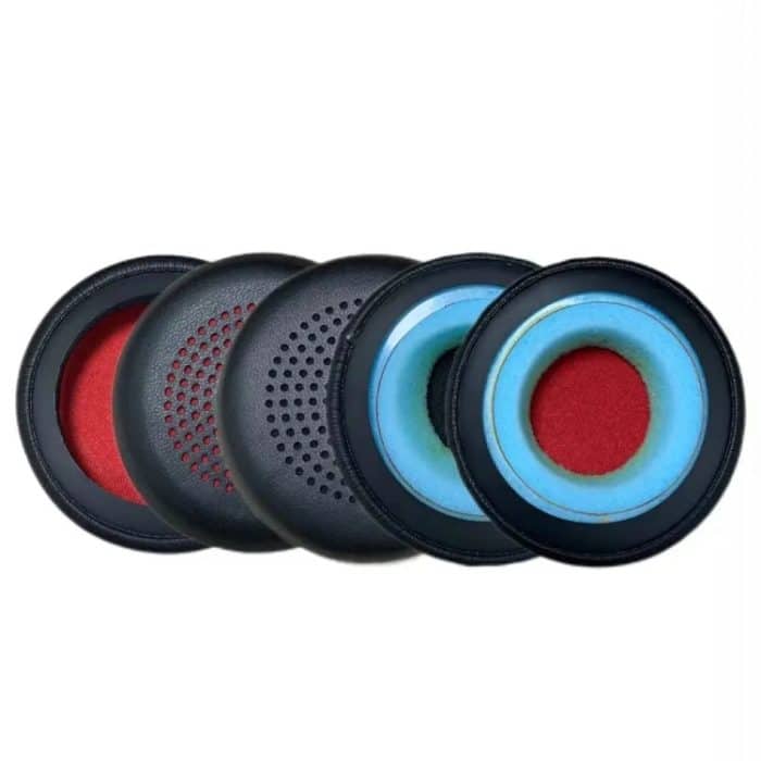 1 paar Für Plantronics UC B825 Kopfhörer Leder Schwamm Abdeckung Ohrenschützer, Red Mesh Sponge, Black Mesh Sponge, Red Mesh Leather, Black Mesh Leather – Bild 6