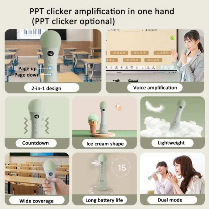 Oubai Z10 Bluetooth Drahtlose Mikrofon Stimme Megaphon Für Lehrer, Basic Version, PPT Clicker Version – Bild 3