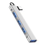 Seitlicher Stecker Drahtlose Dockingstation 4 In 1 Multifunktionale Computerkabel-Hubs, Type-C 3.0 Silver, Type-C 3.0 Gray, USB 3.0 Silver, USB 3.0 Gray