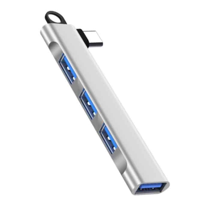 TBD0605409901.jpg Seitlicher Stecker Drahtlose Dockingstation 4 In 1 Multifunktionale Computerkabel-Hubs, Type-C 3.0 Silver, Type-C 3.0 Gray, USB 3.0 Silver, USB 3.0 Gray – Bild 1