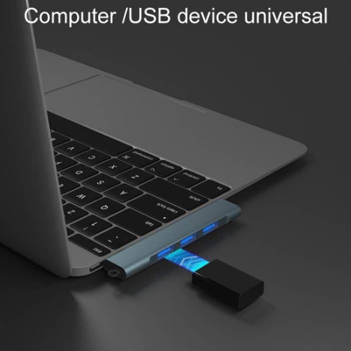 Seitlicher Stecker Drahtlose Dockingstation 4 In 1 Multifunktionale Computerkabel-Hubs, Type-C 3.0 Silver, Type-C 3.0 Gray, USB 3.0 Silver, USB 3.0 Gray – Bild 5