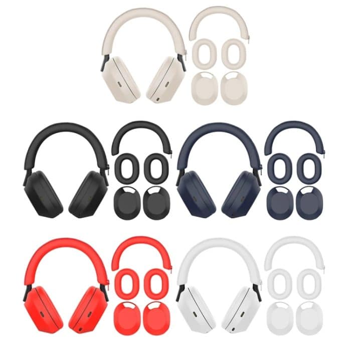 Für Sony WH-1000XM5 Bluetooth-Headset + Stirnband + Ohrenschützer-Schutzhülle, 3-in-1 Black, 3-in-1 White, 3-in-1 Red, 3-in-1 Dark Blue, 3-in-1 Beige – Bild 2