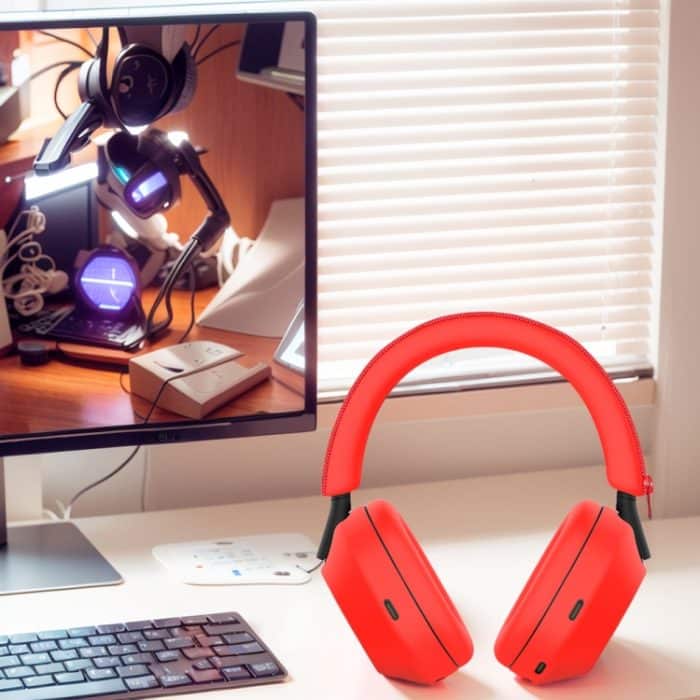 Für Sony WH-1000XM5 Bluetooth-Headset + Stirnband + Ohrenschützer-Schutzhülle, 3-in-1 Black, 3-in-1 White, 3-in-1 Red, 3-in-1 Dark Blue, 3-in-1 Beige – Bild 9