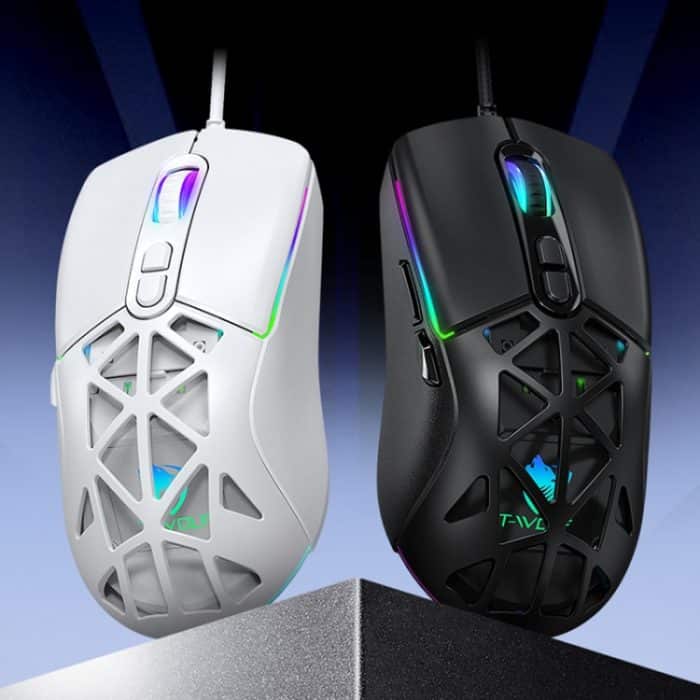 T-WOLF G520 7-Tasten RGB Marquee Honeycomb Hollow Gaming-Maus mit Kabel – Bild 2