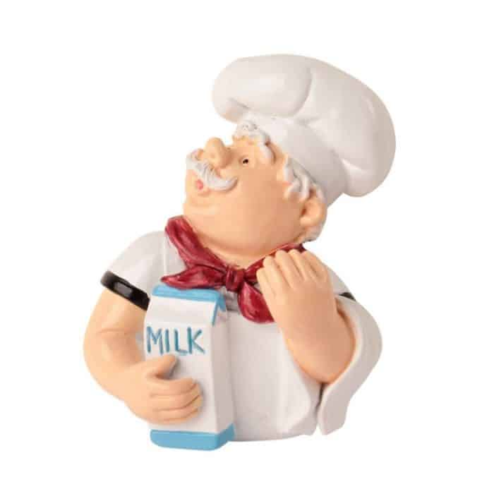 TBD0605415901.jpg Home Cartoon Chef Netzkabel Organizer Küche Lagerung Leistungsstarke Klebrige Haken, Milk, Bread, Beer, Roast Chicken – Bild 1