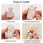 Home Cartoon Chef Netzkabel Organizer Küche Lagerung Leistungsstarke Klebrige Haken, Milk, Bread, Beer, Roast Chicken – Bild 5