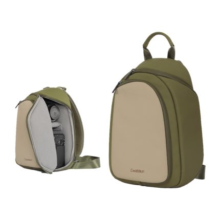 Cwatcun D148, mittelgroße, lässige Kameratasche, Schulter- und Umhängetasche für den täglichen Gebrauch, Army Green, Black