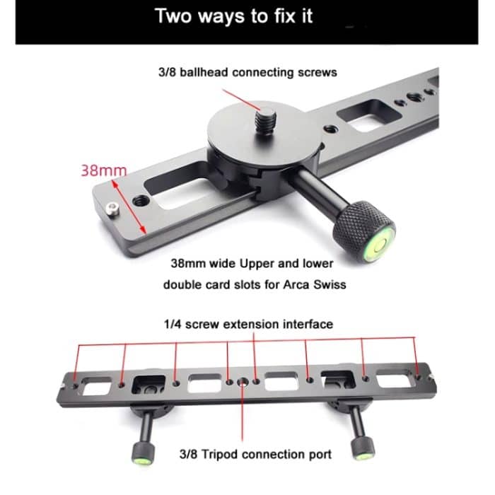 Doppelte Kamerahalterung Arca Swiss Schnellwechselplatte, Movable Base, PU240, PU360 – Bild 5