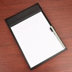 Leder A4 Meeting Clip Pad Business Office Dokument Clip Board Haftnotiz Clip Schreibblock – Bild 2