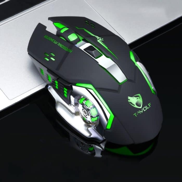 T-WOLF Q13 2,4 GHz 6-Tasten RGB Buntes Licht Drahtlose Gaming-Maus, Single Mode Black, Single Mode Star Black, Single Mode White, Single Mode Gray, Dual Mode Black, Dual Mode Star Black, Dual Mode White, Dual Mode Gray – Bild 1