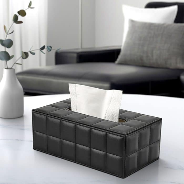 Tissue Box aus PU-Leder für Wohnzimmer, Couchtisch, Desktop-Papierhalter, Auto, Hotel, Tissue-Aufbewahrungsbox – Bild 2