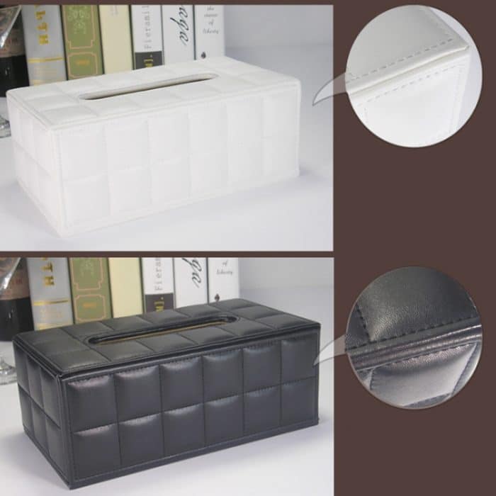 Tissue Box aus PU-Leder für Wohnzimmer, Couchtisch, Desktop-Papierhalter, Auto, Hotel, Tissue-Aufbewahrungsbox – Bild 6