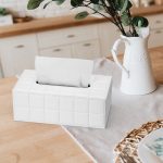 Tissue Box aus PU-Leder für Wohnzimmer, Couchtisch, Desktop-Papierhalter, Auto, Hotel, Tissue-Aufbewahrungsbox – Bild 7