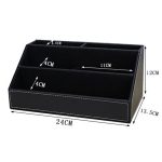 Desktop Schreibwaren Box Multi-funktionale PU Leder Hause Fach Diverse Organizer Lagerung Box, 24x13.5x12cm – Bild 4