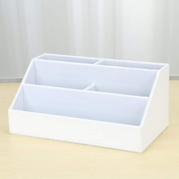 Desktop Schreibwaren Box Multi-funktionale PU Leder Hause Fach Diverse Organizer Lagerung Box, 24x13.5x12cm – Bild 5