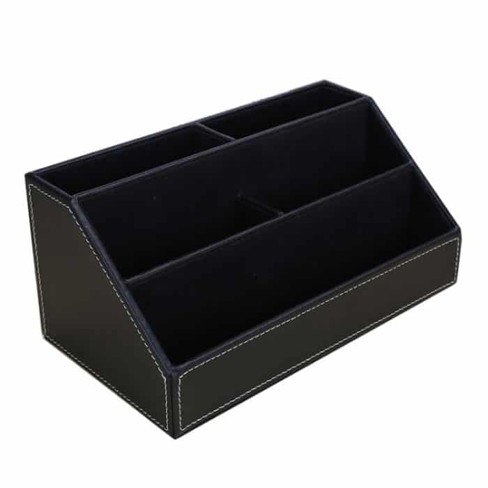 Desktop Schreibwaren Box Multi-funktionale PU Leder Hause Fach Diverse Organizer Lagerung Box, 24x13.5x12cm – Bild 6