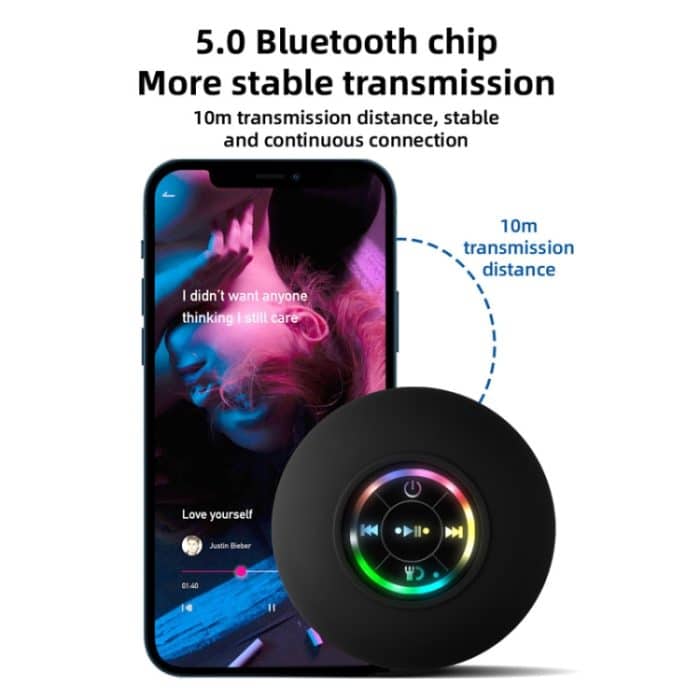 BT-07 Tragbarer, großer, wasserdichter Bluetooth-Lautsprecher mit Saugnapf für das Badezimmer – Bild 5