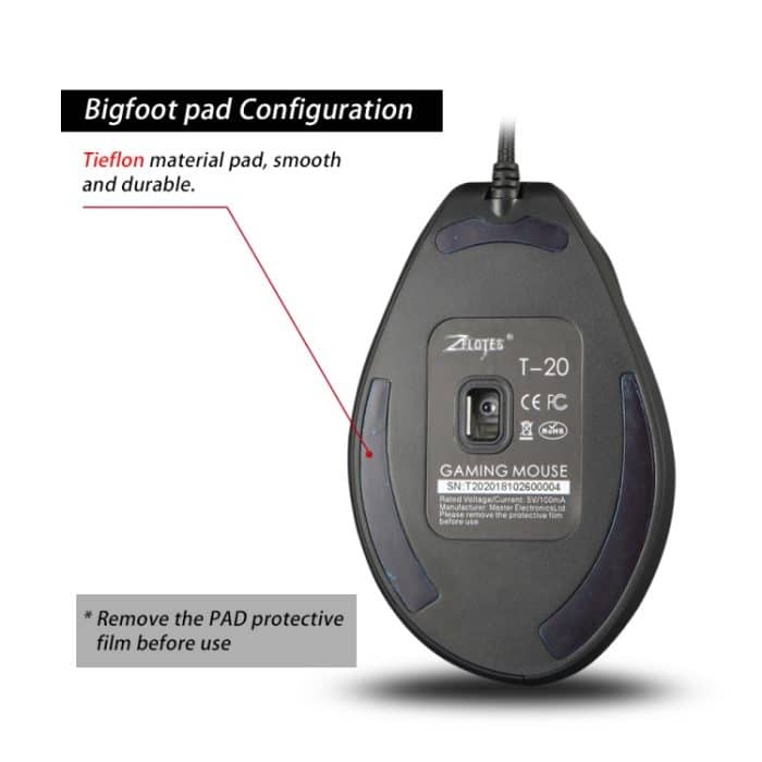 ZELOTES T20 6-Tasten Vertikalgriff Ergonomische kabelgebundene Laptop-Maus, T20 – Bild 13