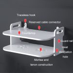 Wohnzimmer Projektor Halter Hause Wand-Montiert No-Punch Aushöhlen Set-Top Box Regal, 30cm – Bild 9