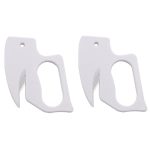 2 Stück Mehrzweck-Brieföffner mit Edelstahlklinge zum Papierschneiden, White, Black