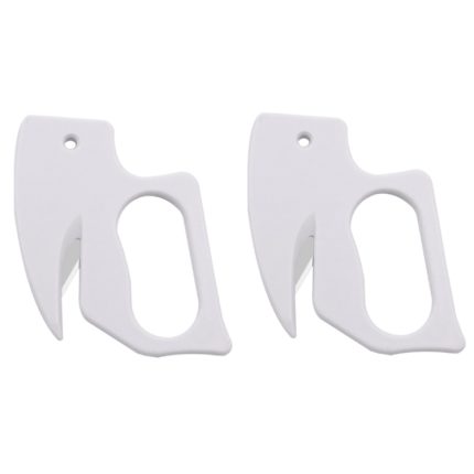 2 Stück Mehrzweck-Brieföffner mit Edelstahlklinge zum Papierschneiden, White, Black