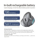 ZELOTES F-26C 8-Tasten 2,4G + Bluetooth Dual-Mode LED-Display Vertikaler Griff Kabellose Maus, F-26C – Bild 6