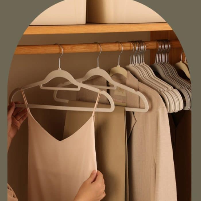 10 teile/paket 41cm Beflockung Kleiderbügel Nicht-Slip Spurlose Kleidung Rack Haken – Bild 2